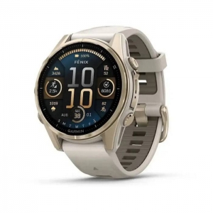 Смарт-годинник Garmin Fenix 8 43mm AMOLED Sapphire Soft Gold w. Fog Gray/Dark Sandstone S. Band (010-02903-10/11)