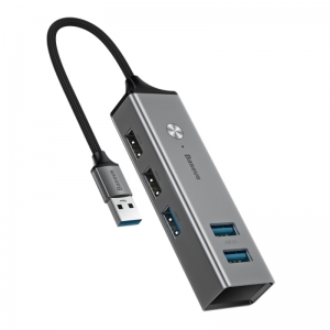 Переходник Baseus USB Hub to 5 USB (CAHUB-C0G) Dark Gray
