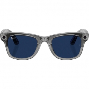 Смарт-очки Ray-Ban Meta Wayfarer Gen 2 Large - Shiny Transparent Grey Frame with Clear Sapphire Transitions Lenses (RW4012 6840MF 53-22)