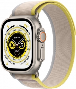 Watch Ultra 49mm Titanium Case with Yellow/Beige Trail Loop (MQF23)