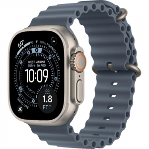 Watch Ultra 3 49mm Natural Titanium Case with Anchor Blue Ocean Band (MEWH4)