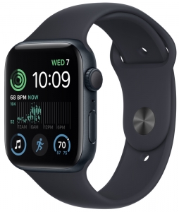Watch 44mm Midnight Aluminum Case with Midnight Sport Band - S/M (MXEJ3) Series SE2 2024 EU