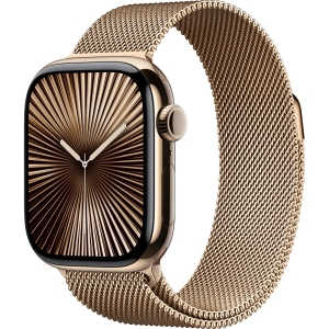 Watch 42mm Gold Titanium Case with Gold Milanese Loop (MX083) Series 10 LTE