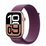 Watch 42mm Rose Gold Aluminum Case with Plum Sport Loop (MWWK3) Series 10