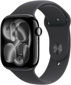 Watch 46mm Jet Black Aluminum Case with Black Sport Band - M/L (MEUX4) Series 11