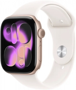 Watch 42mm Rose Gold Aluminium Case with Light Blush Sport Band - S/M (MF8E4) Series 11 LTE