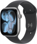 Watch 42mm Space Gray Aluminum Case with Black Sport Band - M/L (MEQX4) Series 11