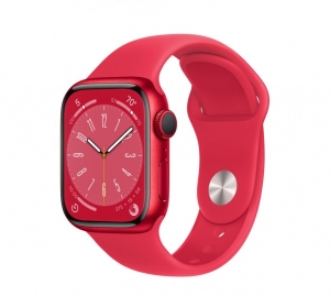 Watch 41mm PRODUCT(RED) Aluminum Case with Red Sport Band - M/L (MNJ23) Series 8 LTE