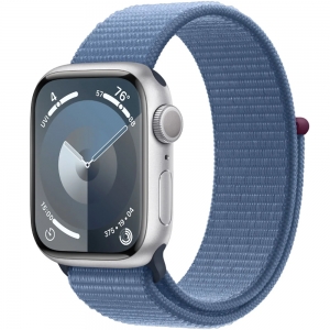 Watch 45mm Silver Aluminium Case with Whinter Blue Sport Loop (MR9F3) Series 9