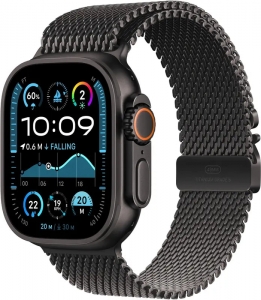 Watch Ultra 2 49mm Black Titanium Case w. Black Titanium Milanese Loop - M (MX5U3)